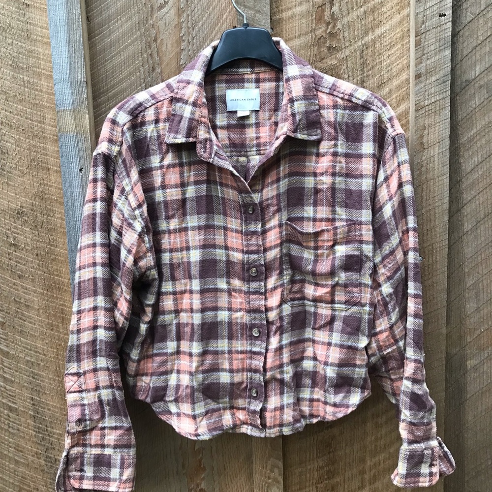 American Eagle Plaid Crop